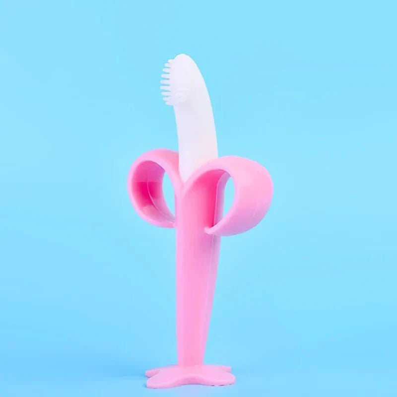 Anneau de Dentition - BananaChewBrush™ - Rose - Jouet Malin