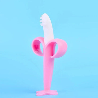 Anneau de Dentition - BananaChewBrush™ - Rose - Jouet Malin