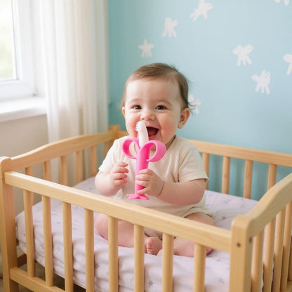 Anneau de Dentition - BananaChewBrush™ - Rose - Jouet Malin