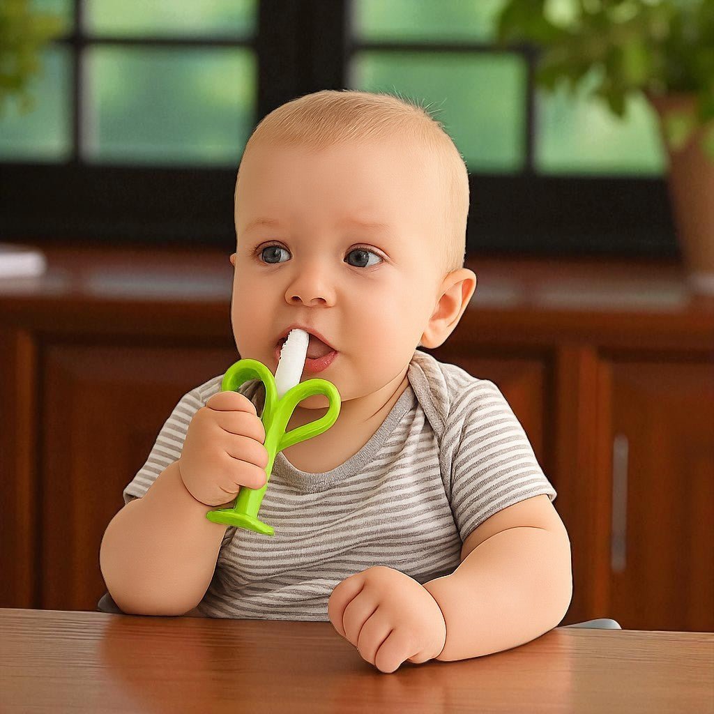 Anneau de Dentition - BananaChewBrush™ - Vert - Jouet Malin